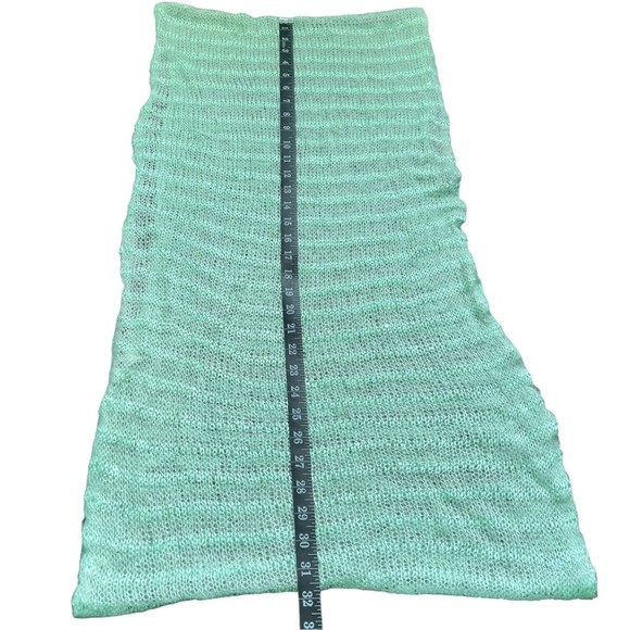 Mint Green Infinity Scarf With Sequins Lightweight Knit Loop Scarf Sparkly - Picture 5 of 9
